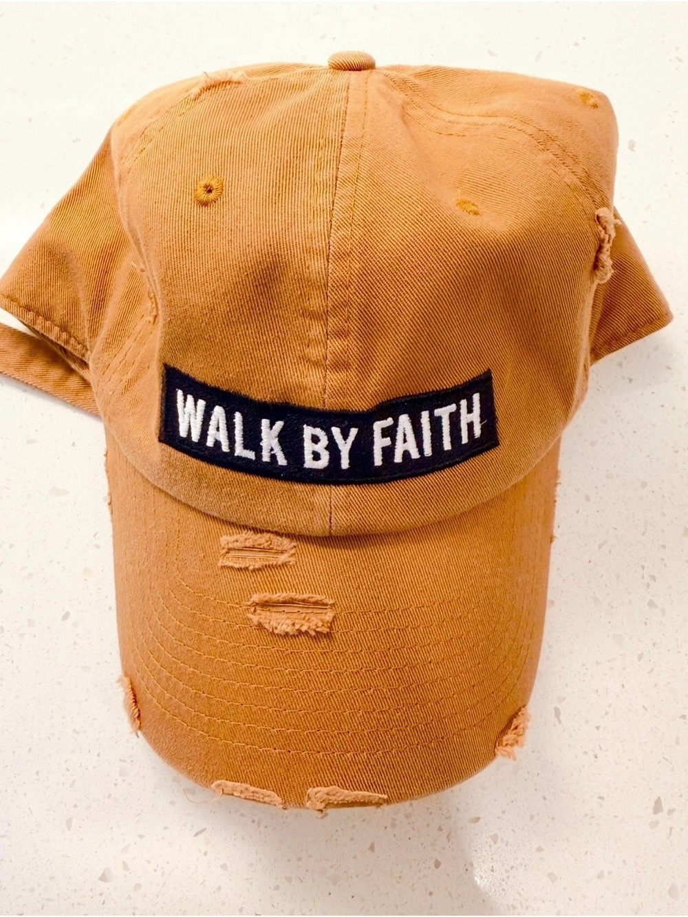 Distressed Baseball Cap - Walk By Faith